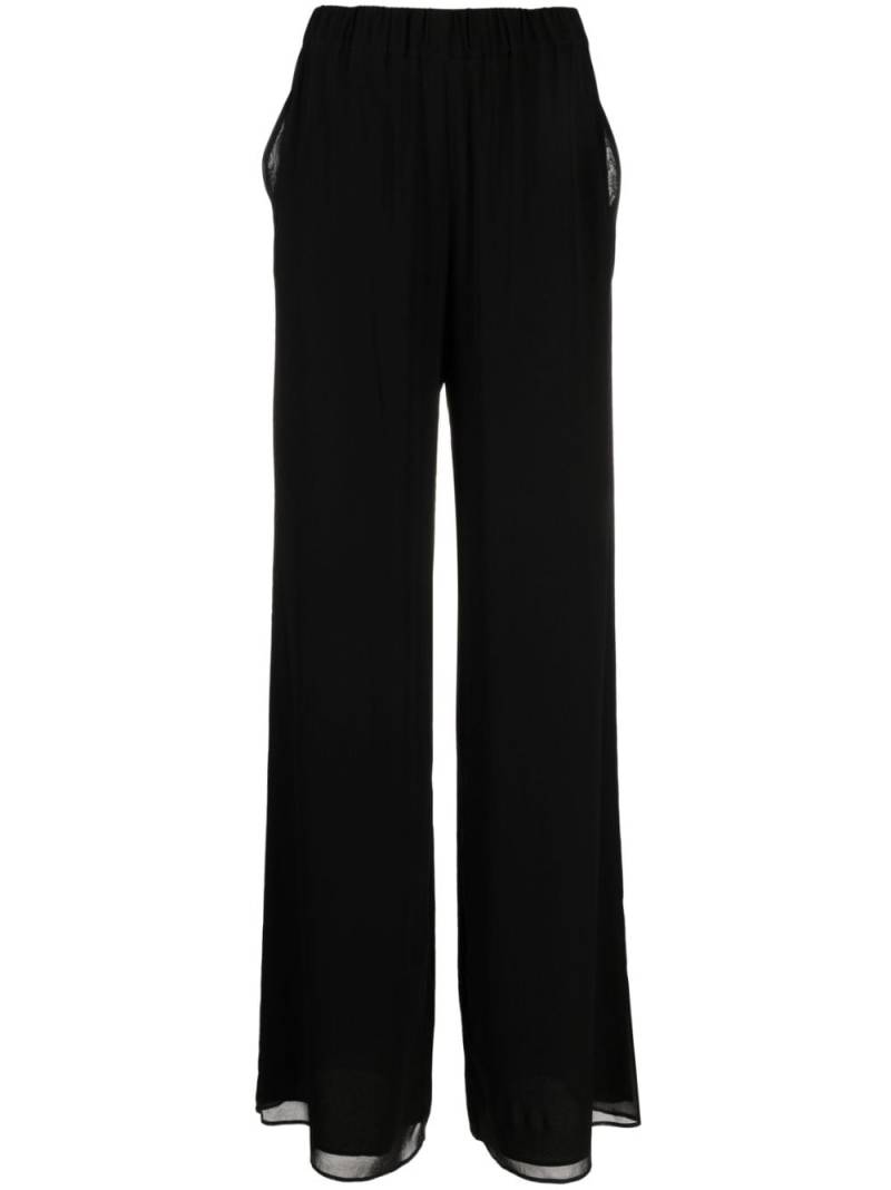 THE ANDAMANE wide-leg silk blend trousers - Black von THE ANDAMANE