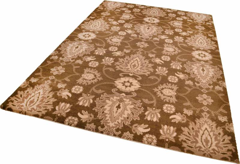 THEKO Teppich »Timeless 1«, rechteckig, 12 mm Höhe, Kurzflor, florales Design, 80% Schurwolle, Wohnzimmer von THEKO
