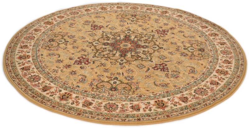 THEKO Wollteppich »Turan 859«, rund, 12 mm Höhe, reine Wolle, Orient-Optik, ideal im Wohnzimmer & Schlafzimmer von THEKO