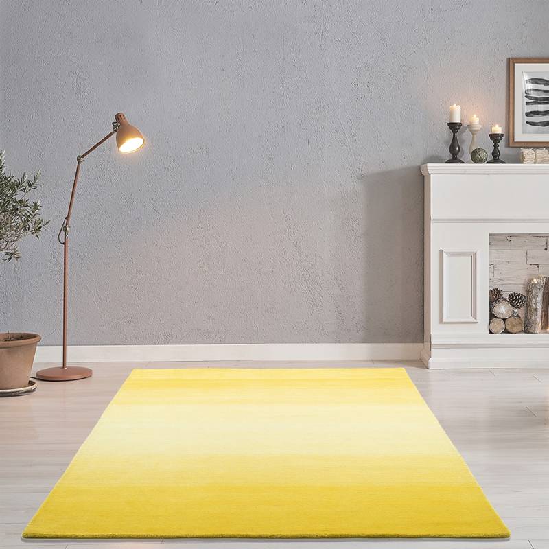 THEKO Wollteppich »Wool Comfort«, rechteckig, 14 mm Höhe, Handweb Teppich, reine Wolle, handgewebt, brilliante Farben, Scandi von THEKO