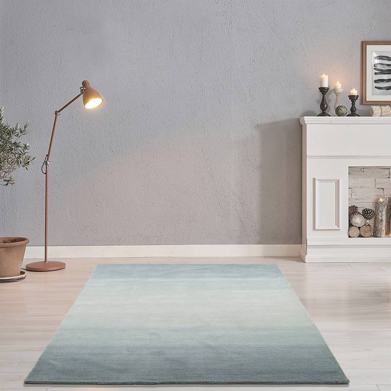THEKO Wollteppich »Wool Comfort«, rechteckig, 14 mm Höhe, Handweb Teppich, reine Wolle, handgewebt, brilliante Farben, Scandi von THEKO