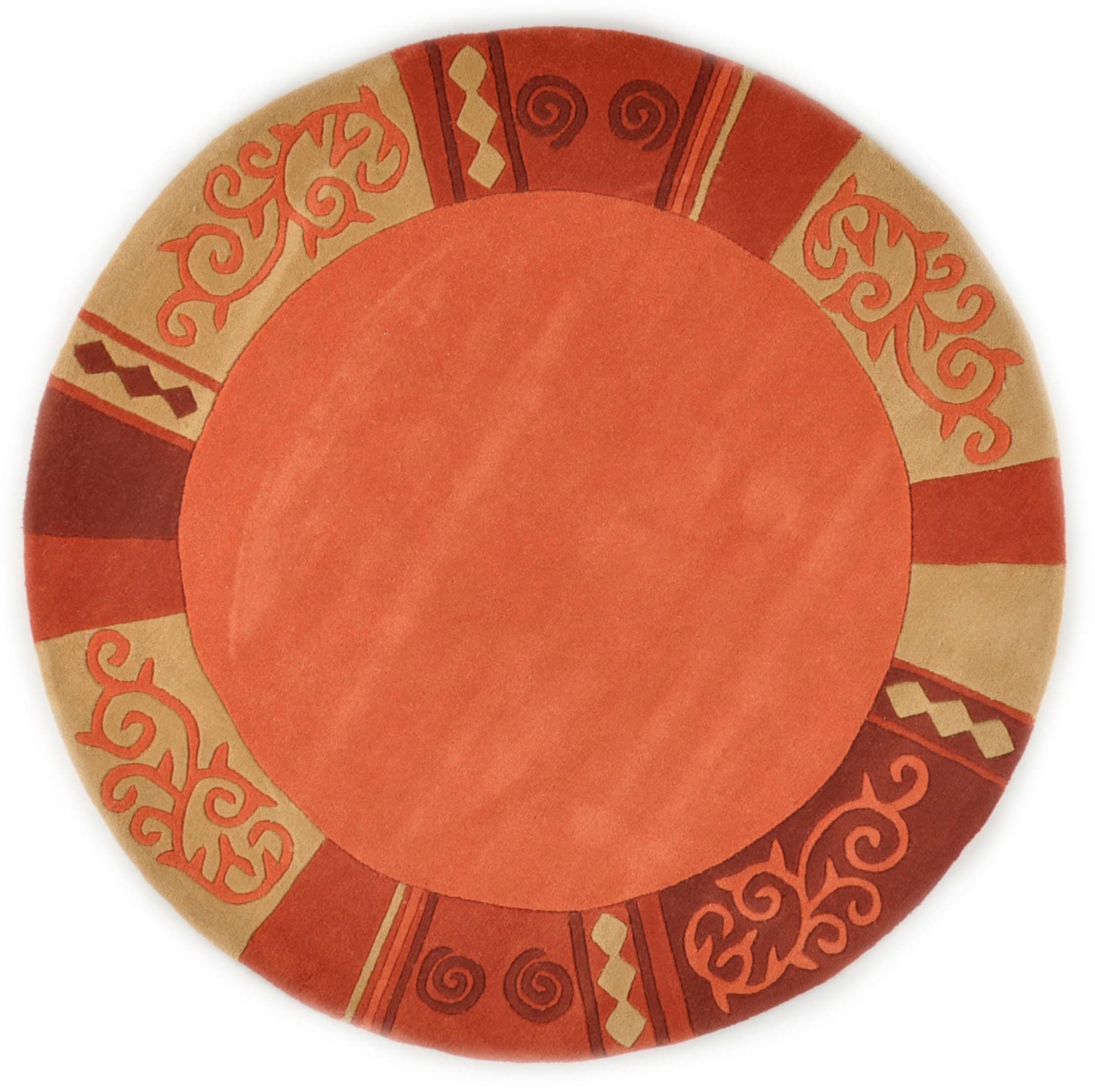 THEKO Wollteppich »Ambadi«, rund, 14 mm Höhe, reine Schurwolle, handgetuftet, mit Bordüre, modern THEKO Wollteppich »Ambadi«, rund, 14 mm Höhe, reine Schurwolle, handgetuftet, mit Bordüre, modern von THEKO