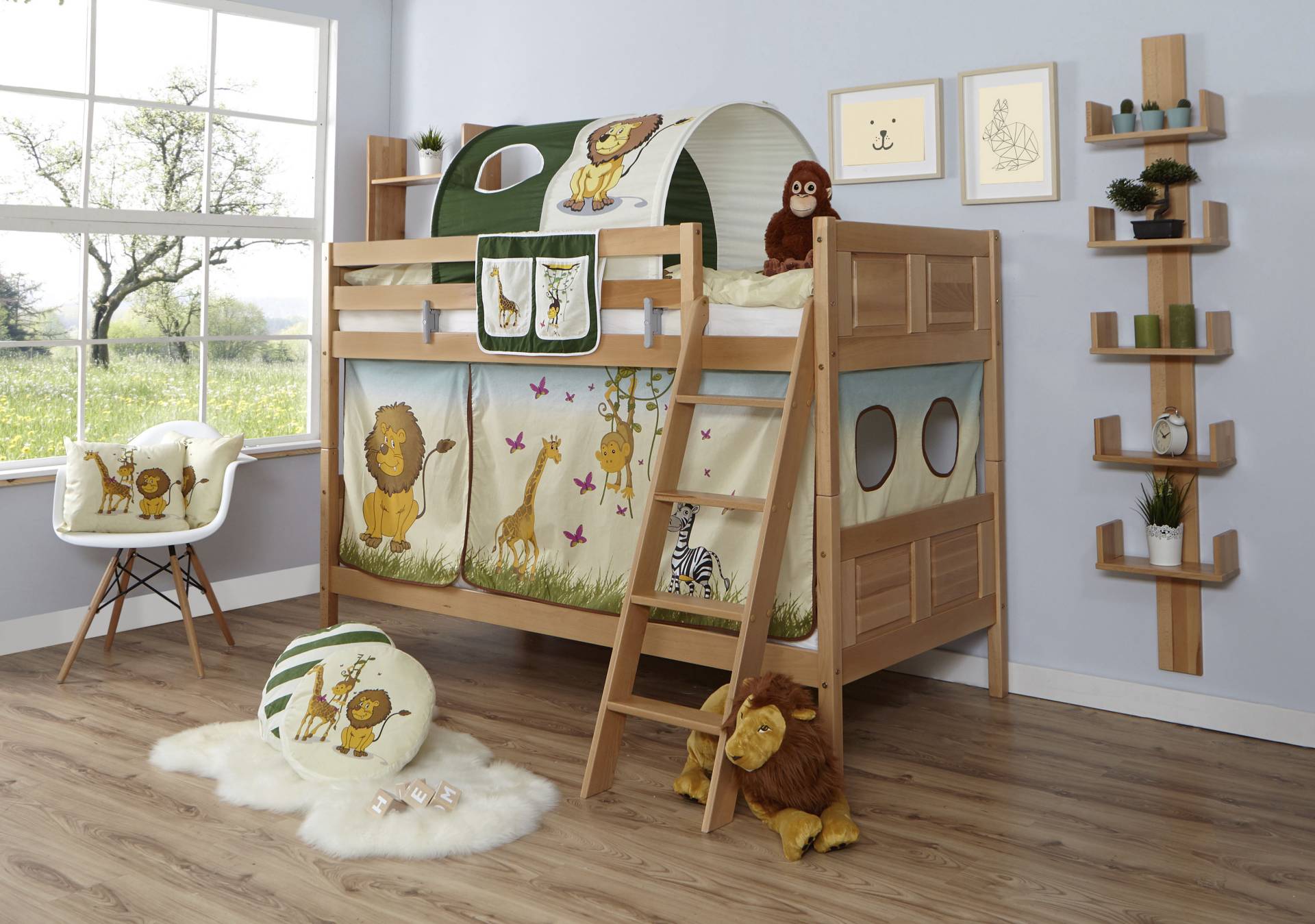 Ticaa Etagenbett »Erni«, mit Rollrost und Textil-Set wahlweise mit Matratze, Buche Ticaa Etagenbett »Erni«, mit Rollrost und Textil-Set wahlweise mit Matratze, Buche von TICAA