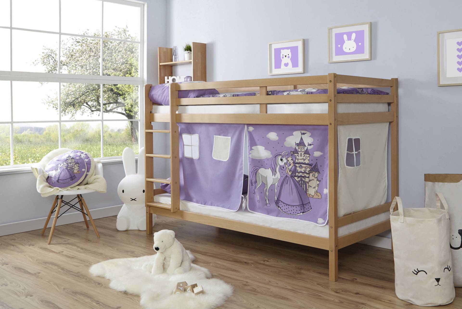 Ticaa Etagenbett »Rene«, mit Rollrost und Textil-Set wahlweise mit Matratze, Buche Ticaa Etagenbett »Rene«, mit Rollrost und Textil-Set wahlweise mit Matratze, Buche von TICAA