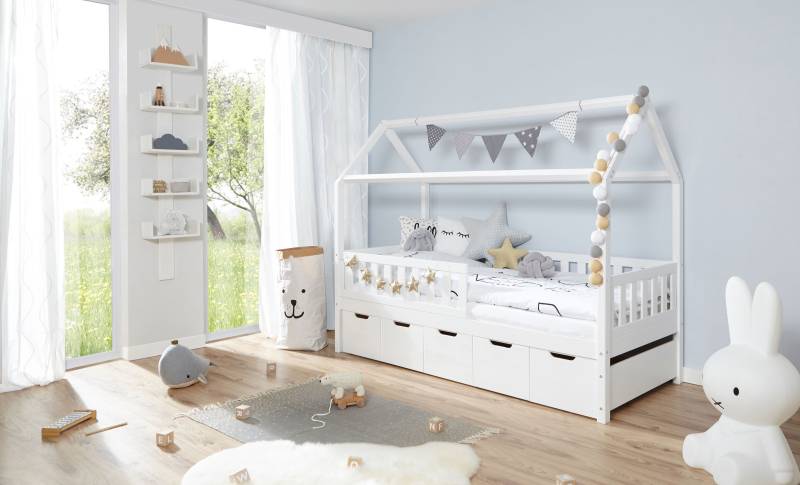Ticaa Hausbett »Traumhaus«, Hausbett, inkl. Schubkasten und Rollrost von TICAA