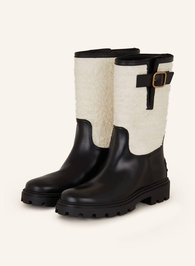 Tod's Boots Mit Kunstfell schwarz von TOD'S