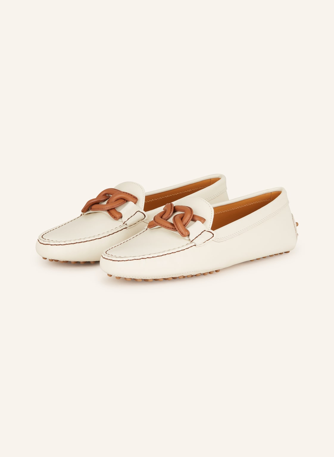 Tod's Mokassins Gommini Catena weiss von TOD'S