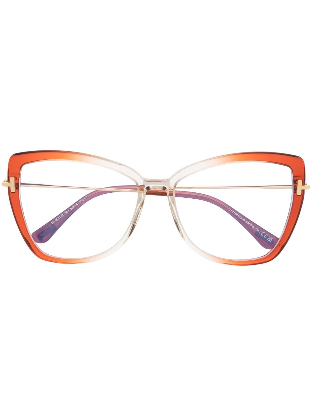 TOM FORD Eyewear Butterfly cat eye-frame glasses - Gold von TOM FORD Eyewear