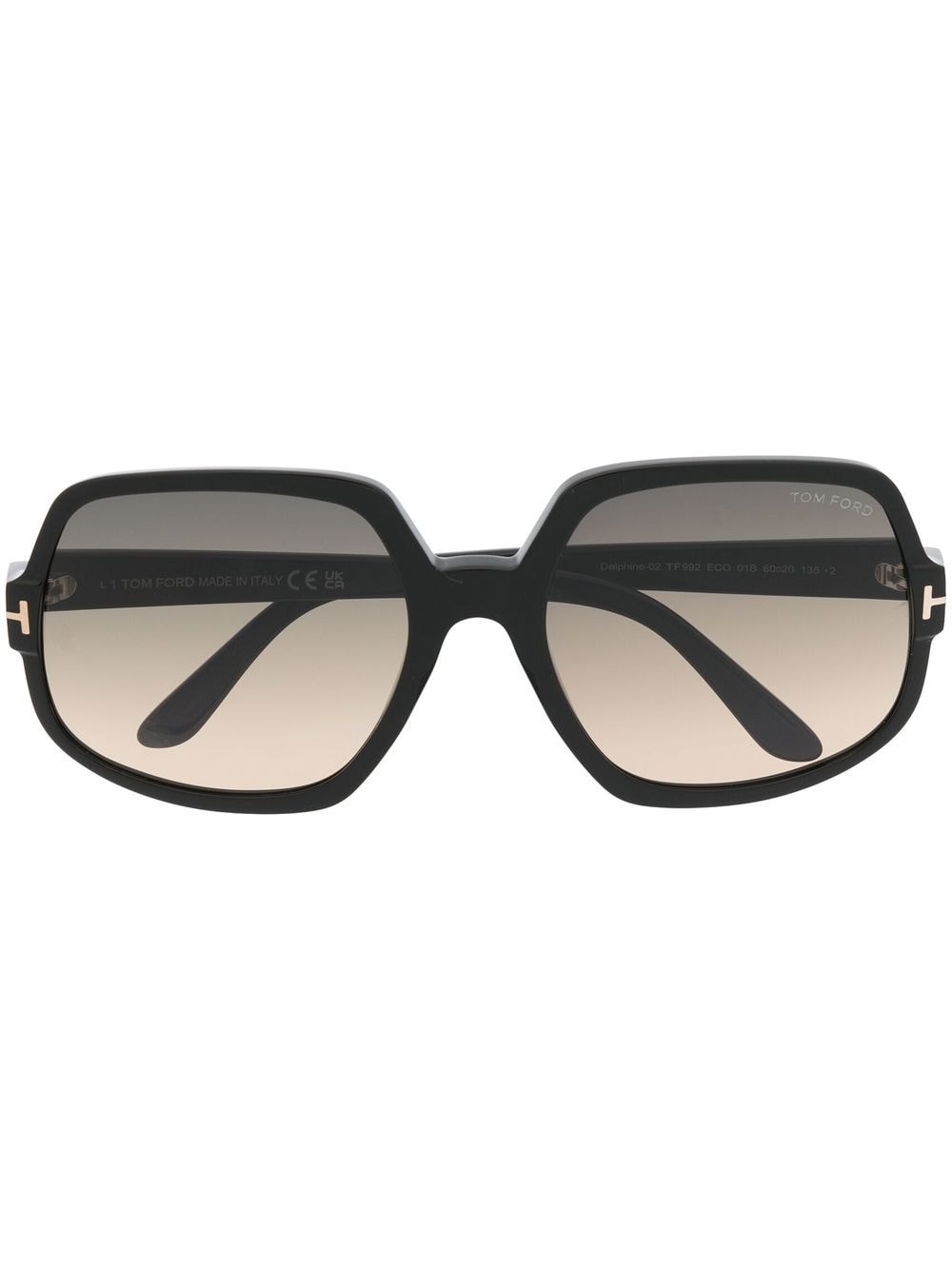 TOM FORD Eyewear Delphine oversize sunglasses - Black von TOM FORD Eyewear