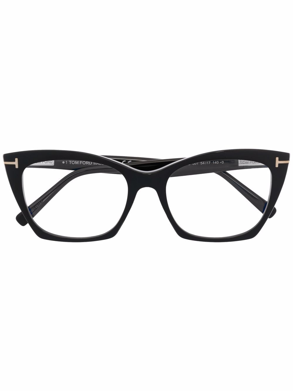 TOM FORD Eyewear logo-plaque cat-eye glasses - Black von TOM FORD Eyewear