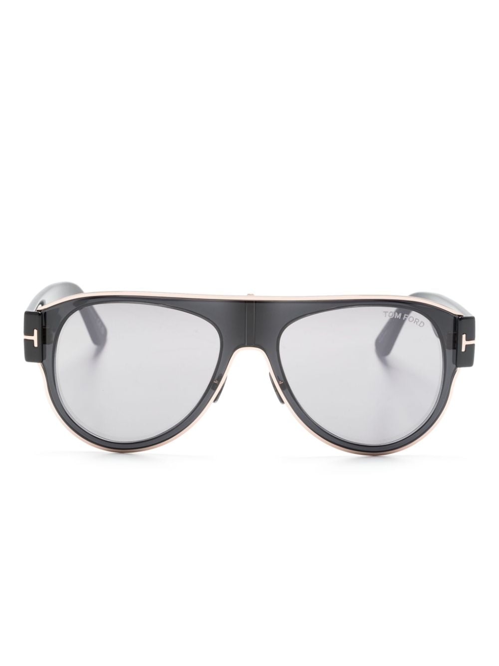 TOM FORD Eyewear logo-plaque pilot-frame sunglasses - Black von TOM FORD Eyewear