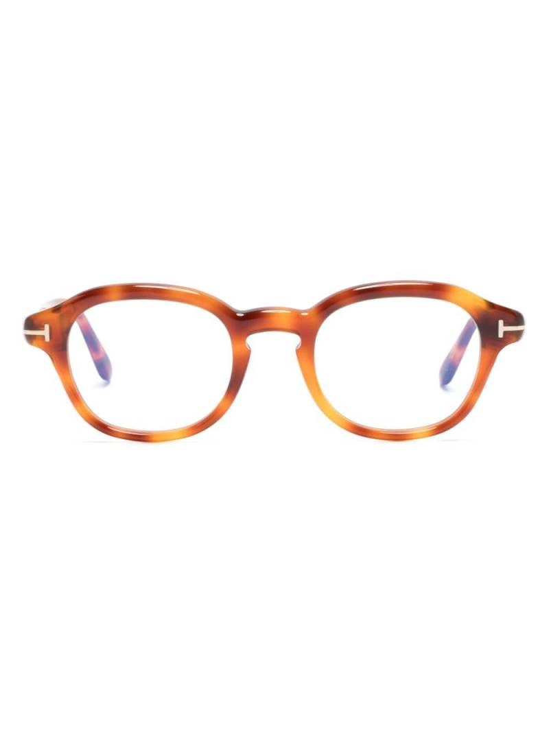 TOM FORD Eyewear tortoiseshell-effect oval-frame glasses - Brown von TOM FORD Eyewear