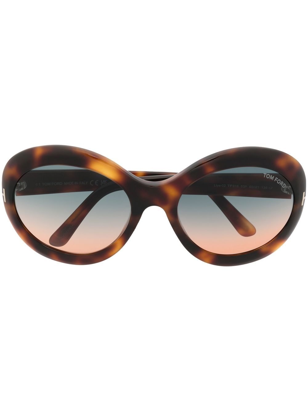 TOM FORD Eyewear tortoiseshell-effect oval-frame sunglasses - Brown von TOM FORD Eyewear