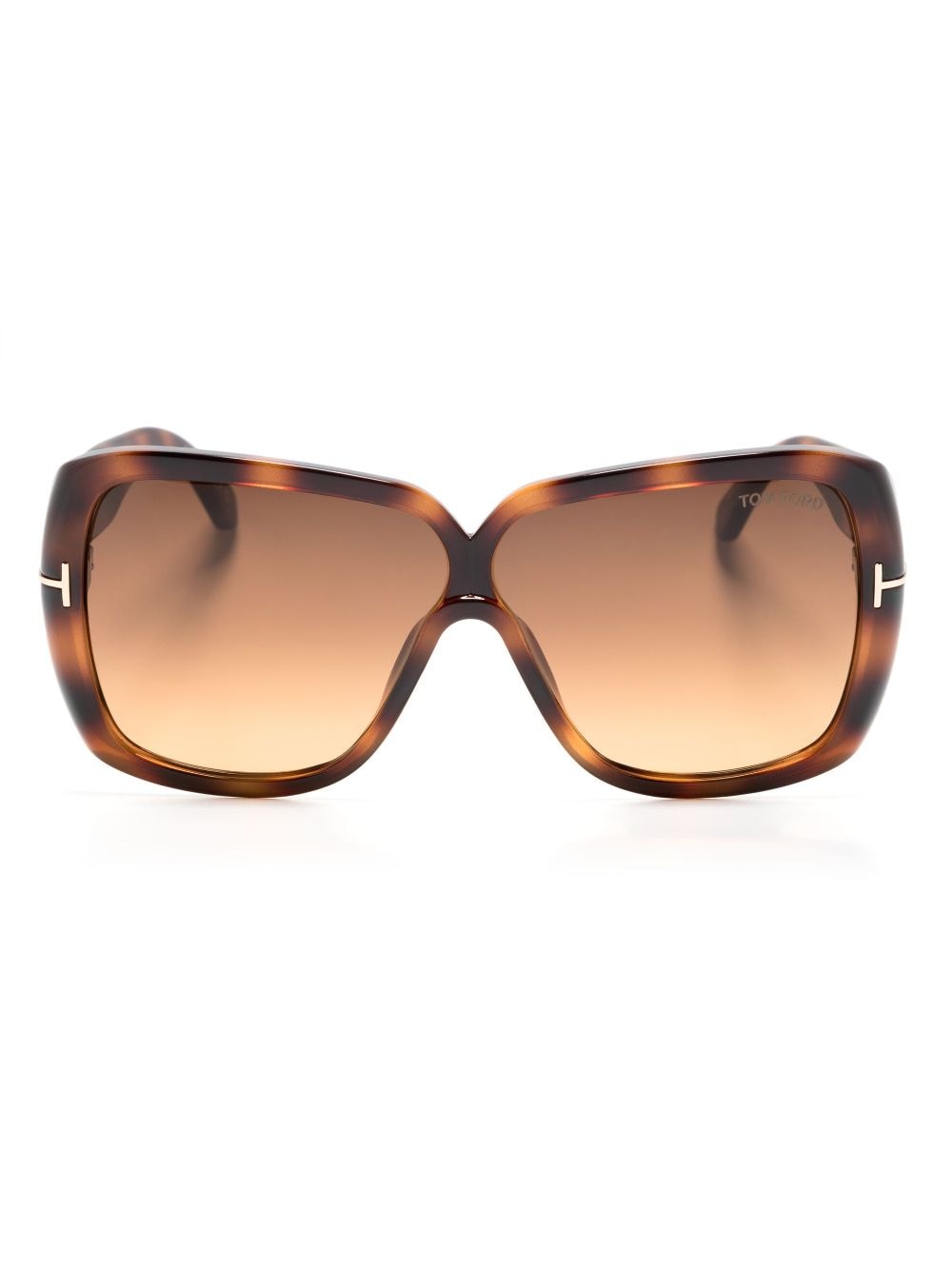 TOM FORD Eyewear tortoiseshell-effect oversize-frame sunglasses - Brown von TOM FORD Eyewear