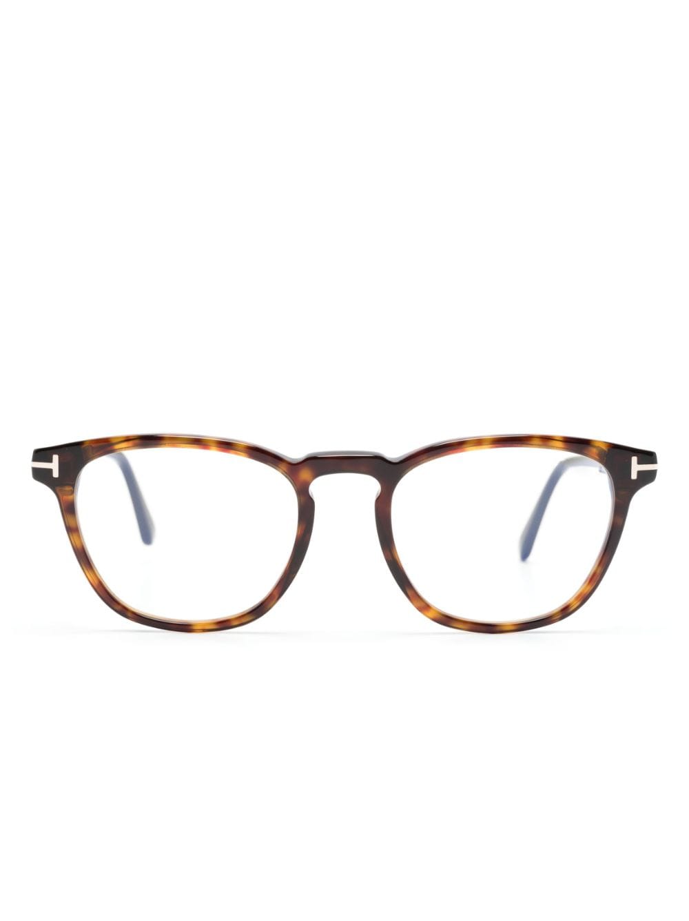 TOM FORD Eyewear tortoiseshell-effect round-frame glasses - Brown von TOM FORD Eyewear