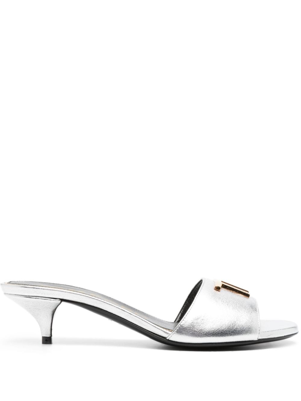 TOM FORD 50mm logo-plaque leather mules - Silver von TOM FORD