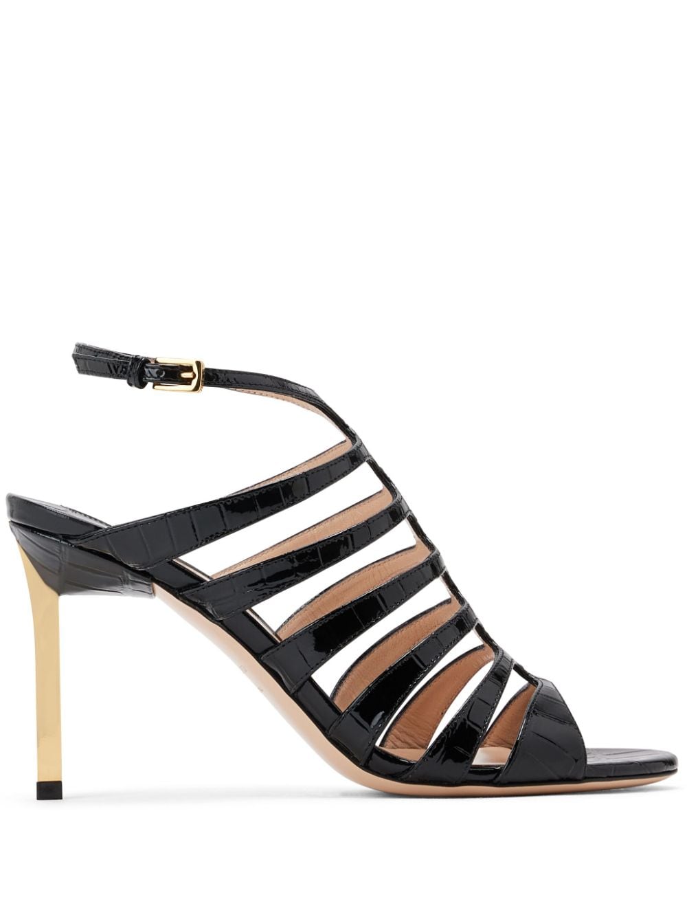 TOM FORD 85mm crocodile-embossed leather sandals - Black von TOM FORD