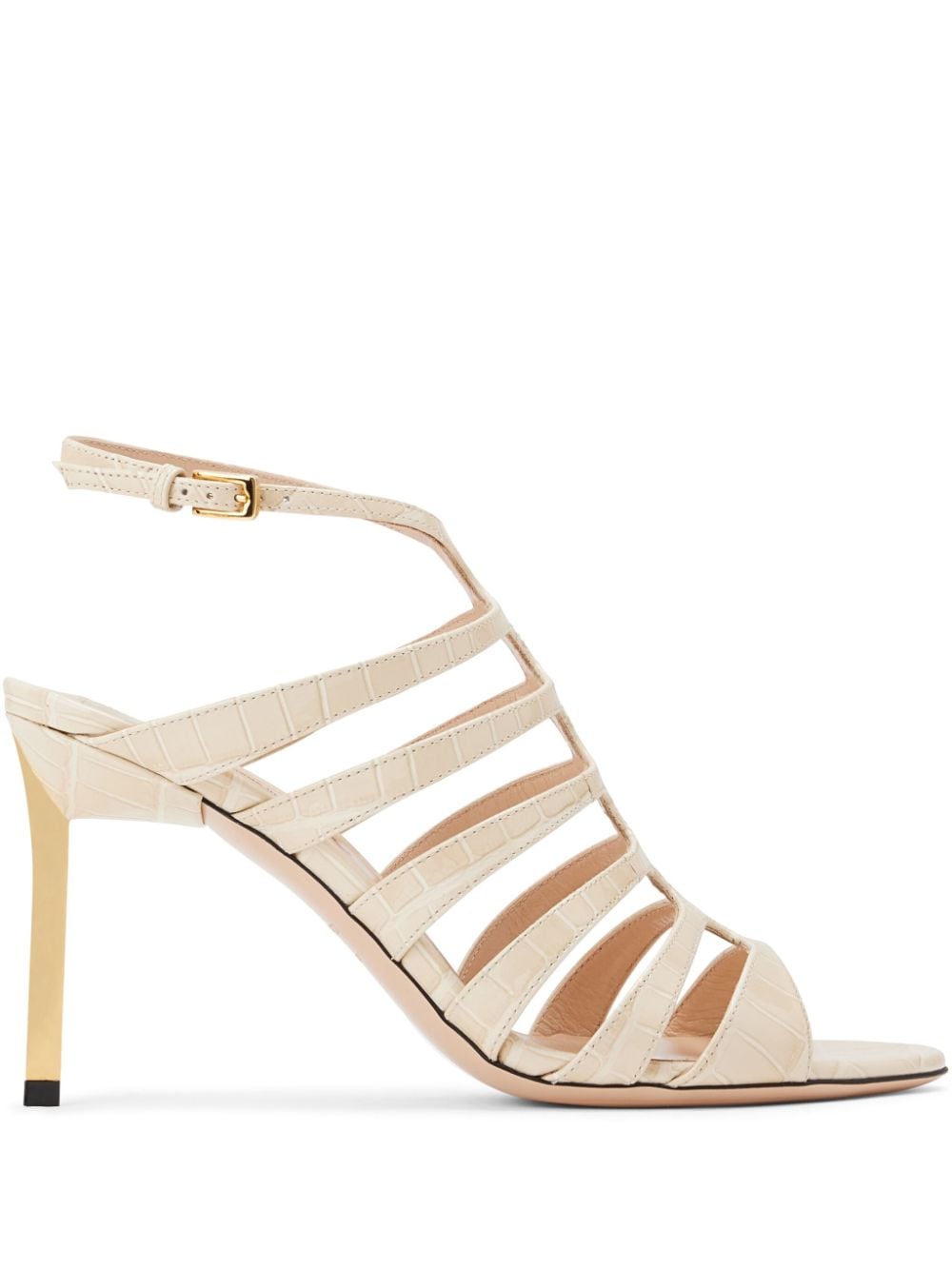 TOM FORD 85mm crocodile-embossed leather sandals - Neutrals von TOM FORD