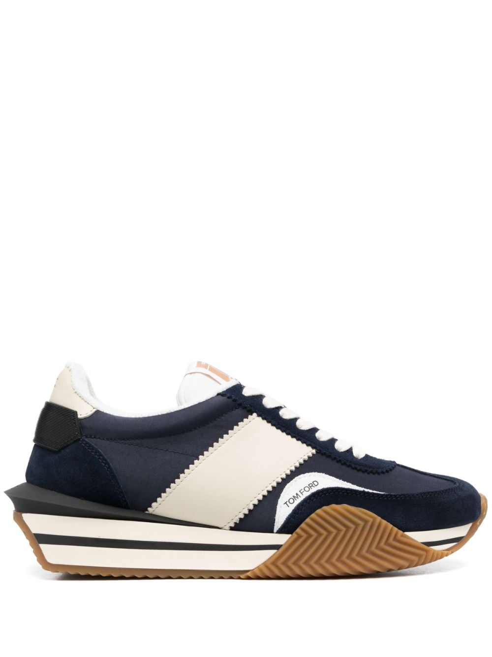 TOM FORD James panelled leather sneakers - Blue von TOM FORD