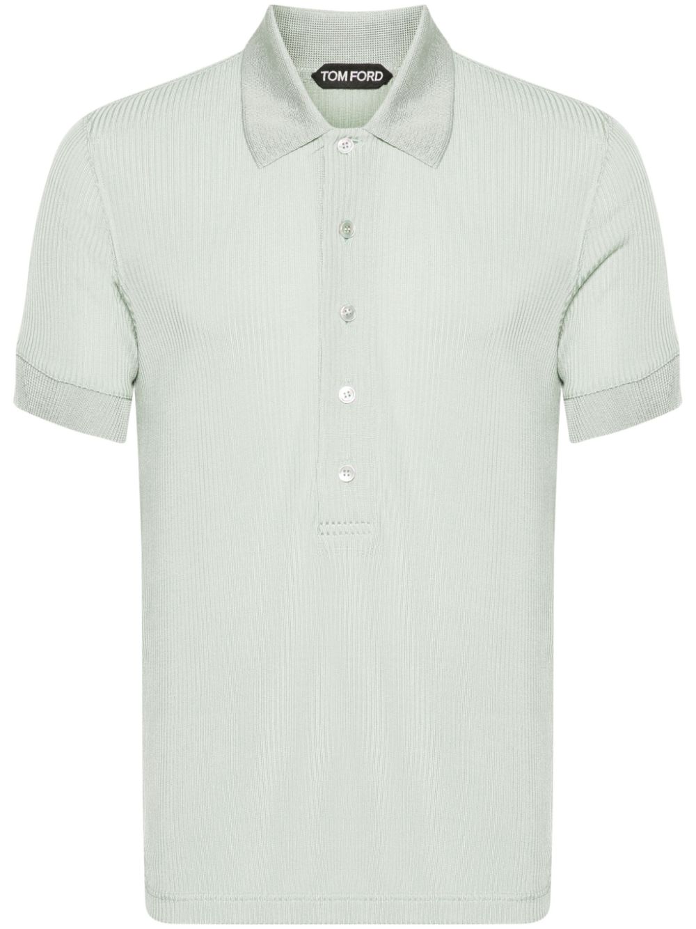 TOM FORD Luster ribbed polo shirt - Green von TOM FORD