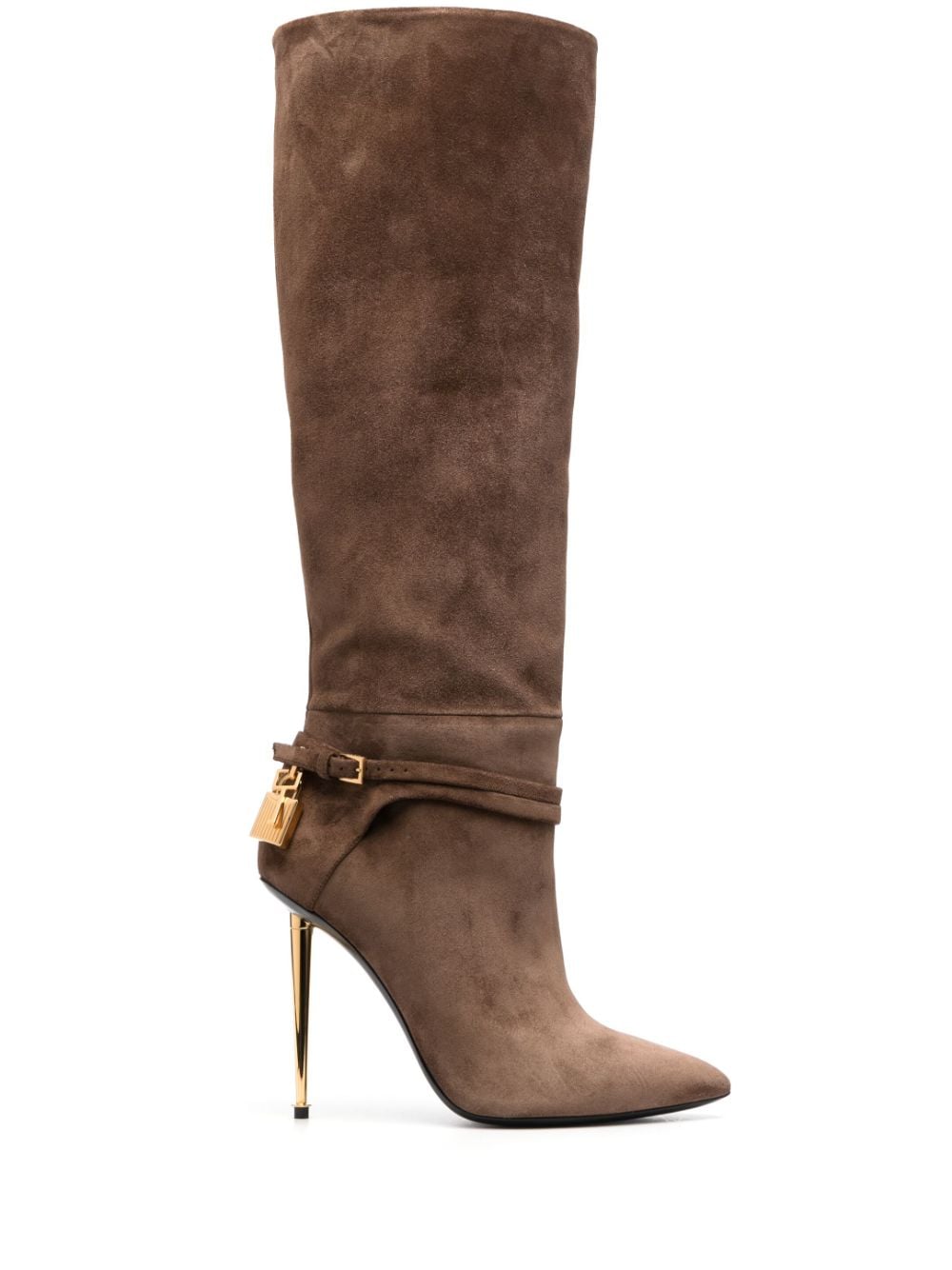 TOM FORD Padlock 120mm suede boots - Brown von TOM FORD