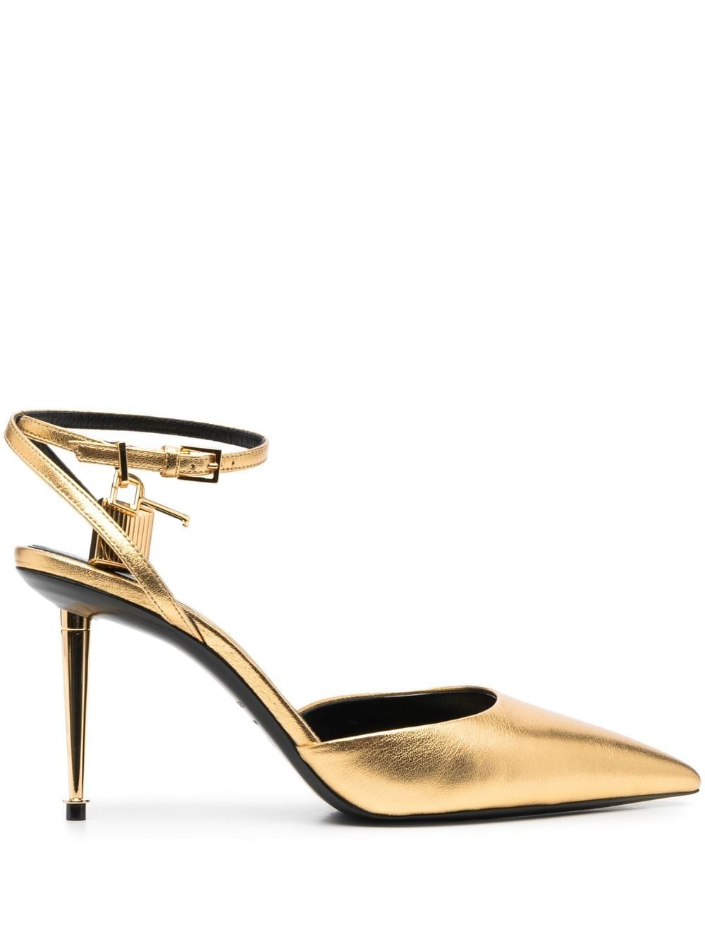 TOM FORD Padlock metallic pumps - Gold von TOM FORD