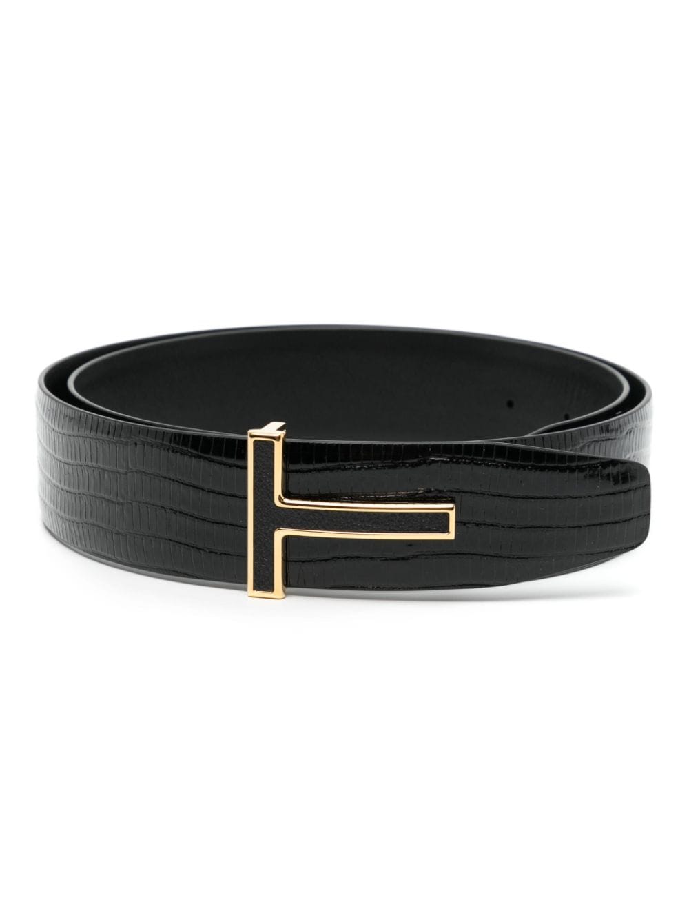 TOM FORD T Ridge leather belt - Black von TOM FORD