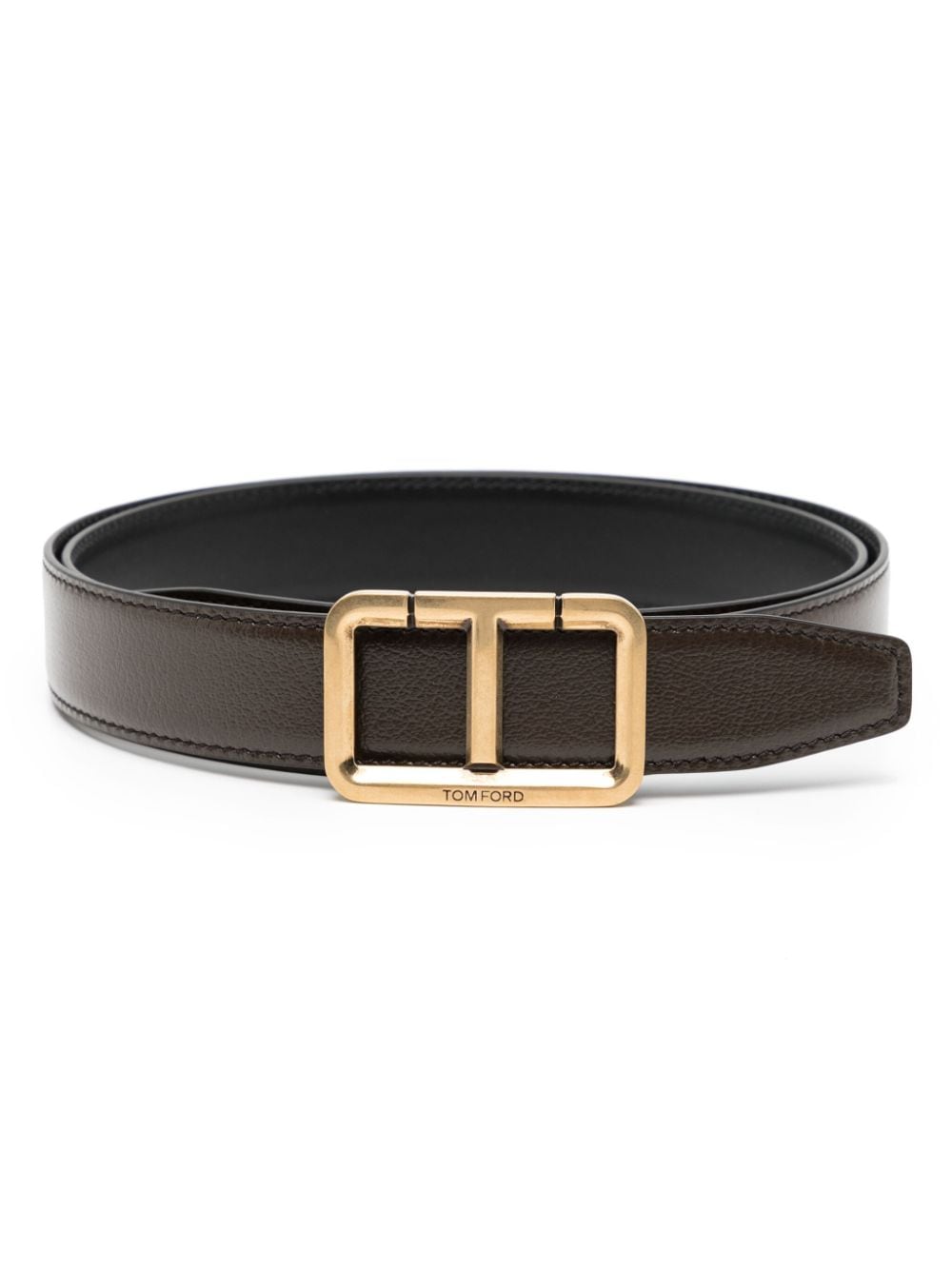 TOM FORD T-buckle leather belt - Brown von TOM FORD