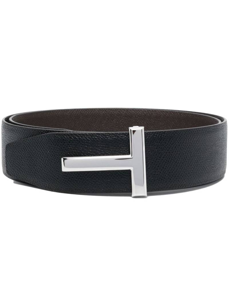 TOM FORD T logo-buckle leather belt - Brown von TOM FORD