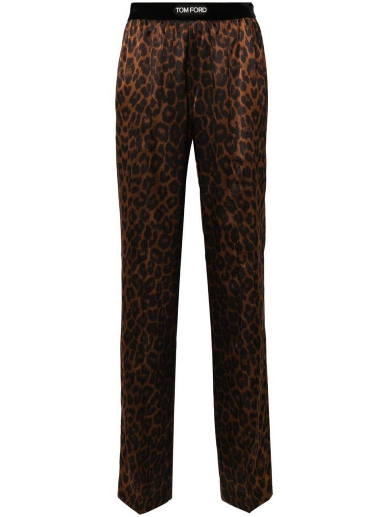 TOM FORD leopard-print silk pyjama bottoms - Brown von TOM FORD
