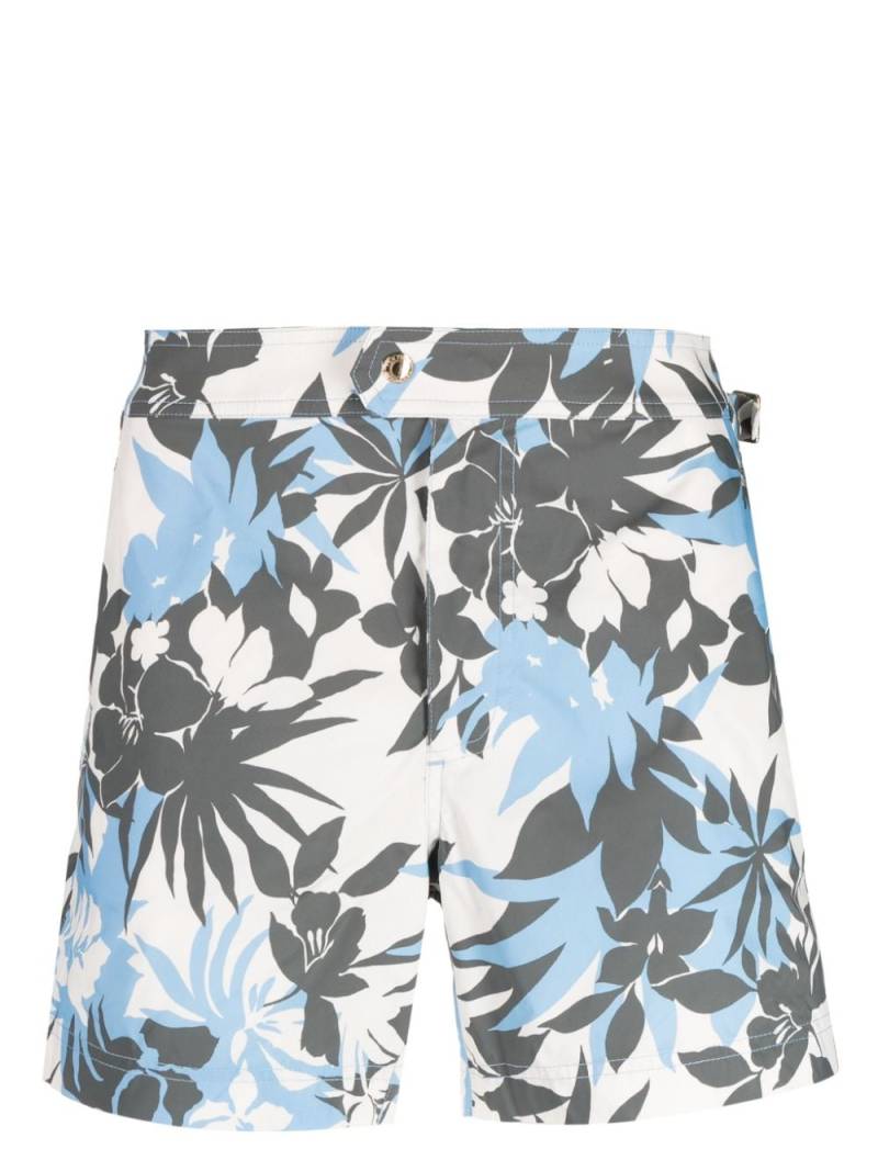 TOM FORD Tropical Flower-print swim shorts - Neutrals von TOM FORD