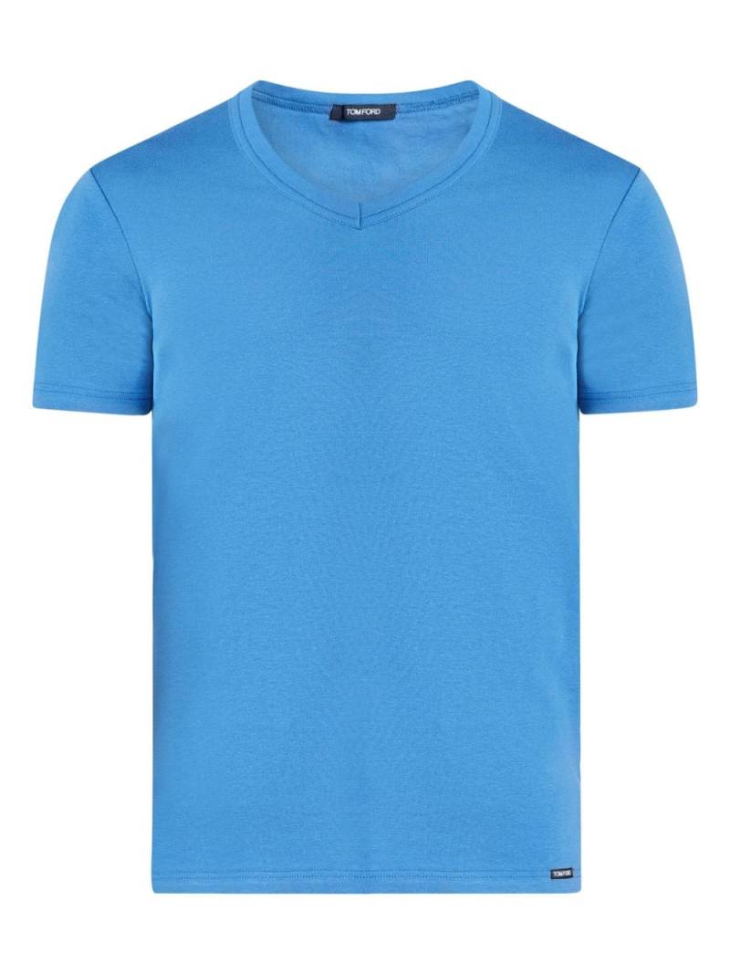 TOM FORD V-neck cotton T-shirt - Blue von TOM FORD