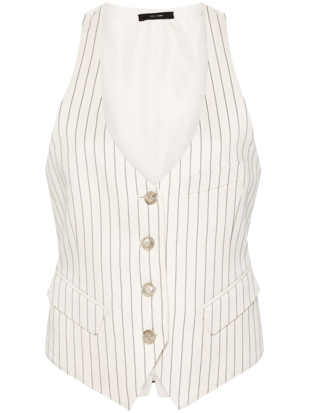 TOM FORD V-neck striped gilet - White von TOM FORD