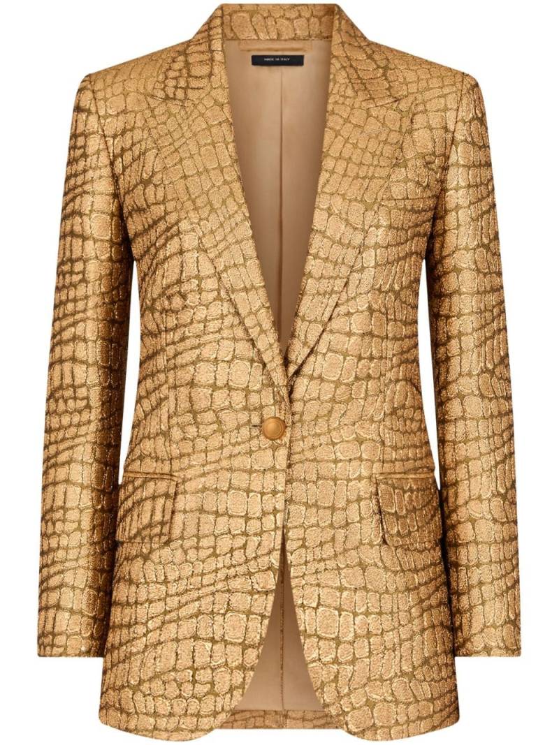 TOM FORD Wallis croc-jacquard blazer - Gold von TOM FORD