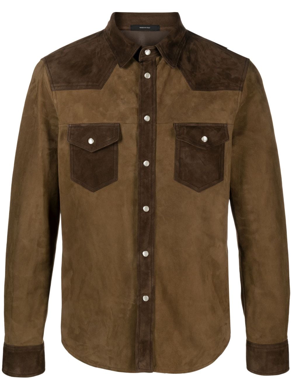 TOM FORD panelled suede shirt - Brown von TOM FORD