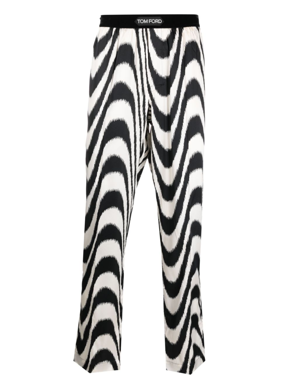 TOM FORD abstract-print silk trousers - Black von TOM FORD