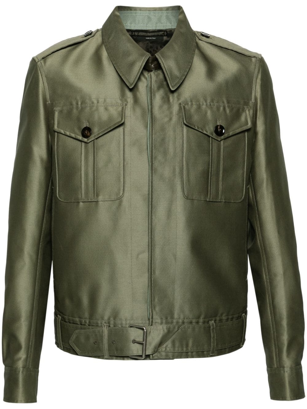 TOM FORD belted wool-blend military jacket - Green von TOM FORD