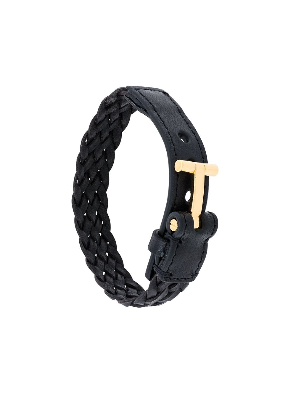 TOM FORD braded T-logo bracelet - Black von TOM FORD