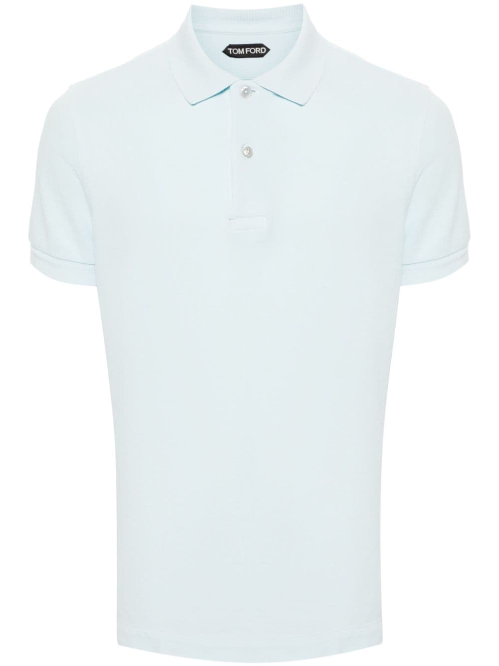 TOM FORD braided-trim cotton polo shirt - Blue von TOM FORD