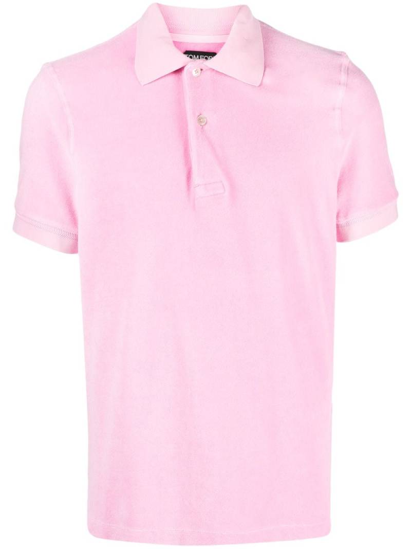 TOM FORD brushed cotton polo shirt - Pink von TOM FORD