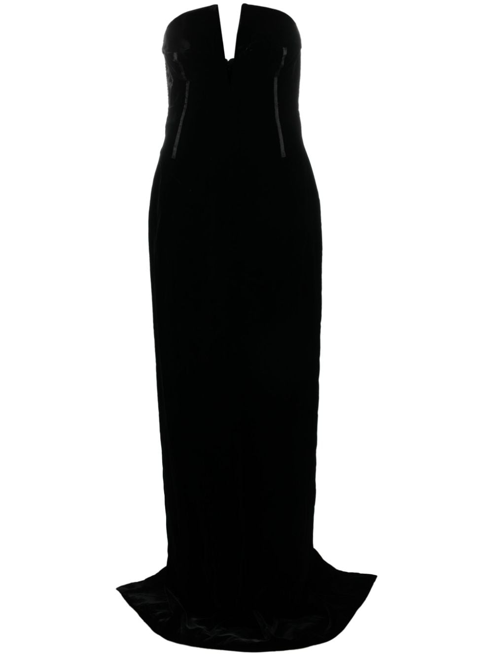 TOM FORD bustier strapless velvet gown - Black von TOM FORD