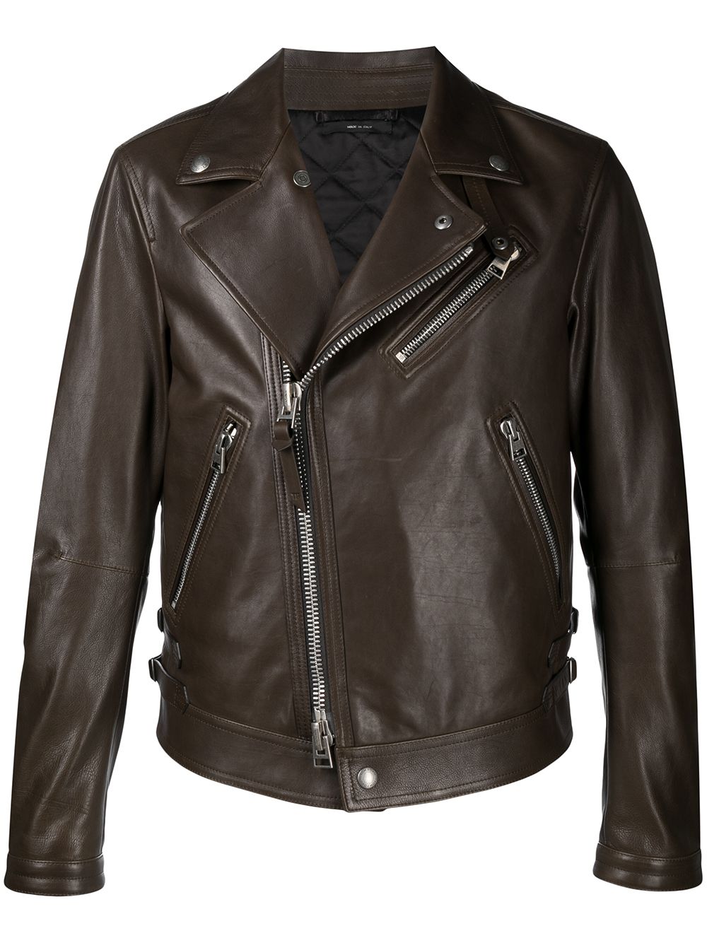 TOM FORD calf leather biker jacket - Brown von TOM FORD