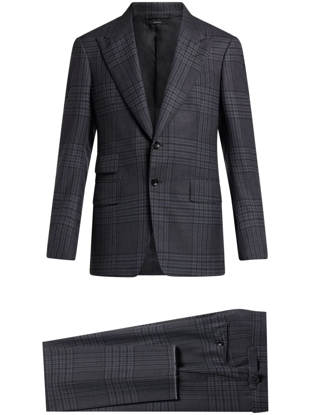 TOM FORD check-pattern single-breasted suit - Grey von TOM FORD
