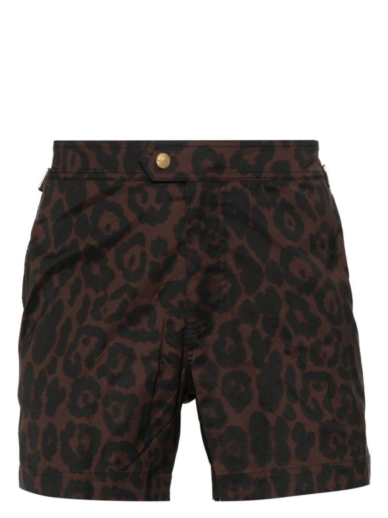 TOM FORD cheetah-print swim shorts - Brown von TOM FORD