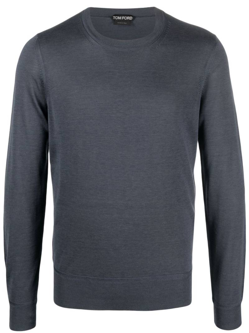 TOM FORD crew-neck long-sleeve jumper - Blue von TOM FORD