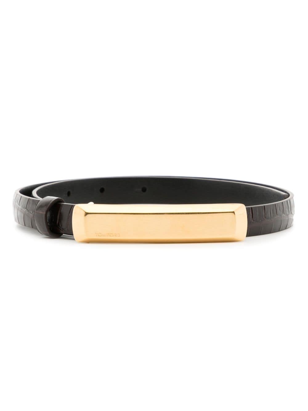 TOM FORD crocodile-embossed leather belt - Brown von TOM FORD