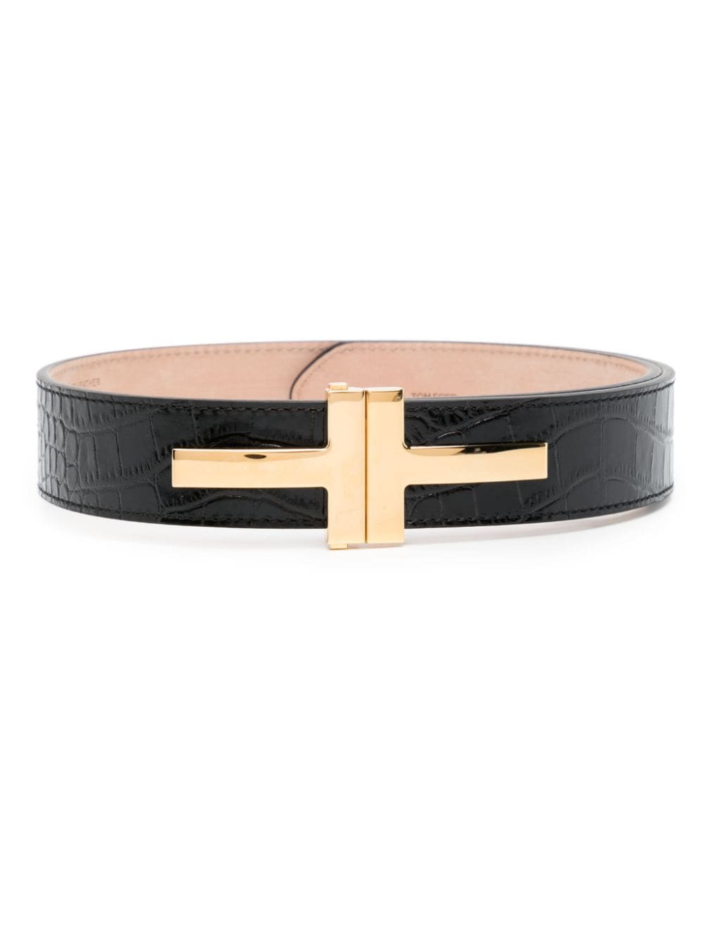 TOM FORD crocodile-effect leather belt - Black von TOM FORD