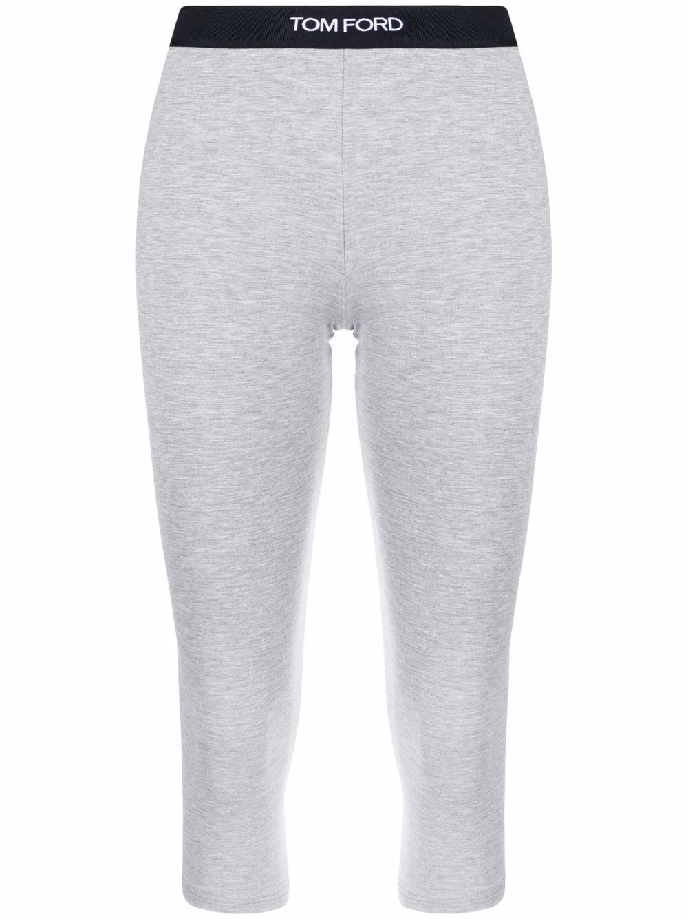 TOM FORD cropped logo-waistband leggings - Grey von TOM FORD