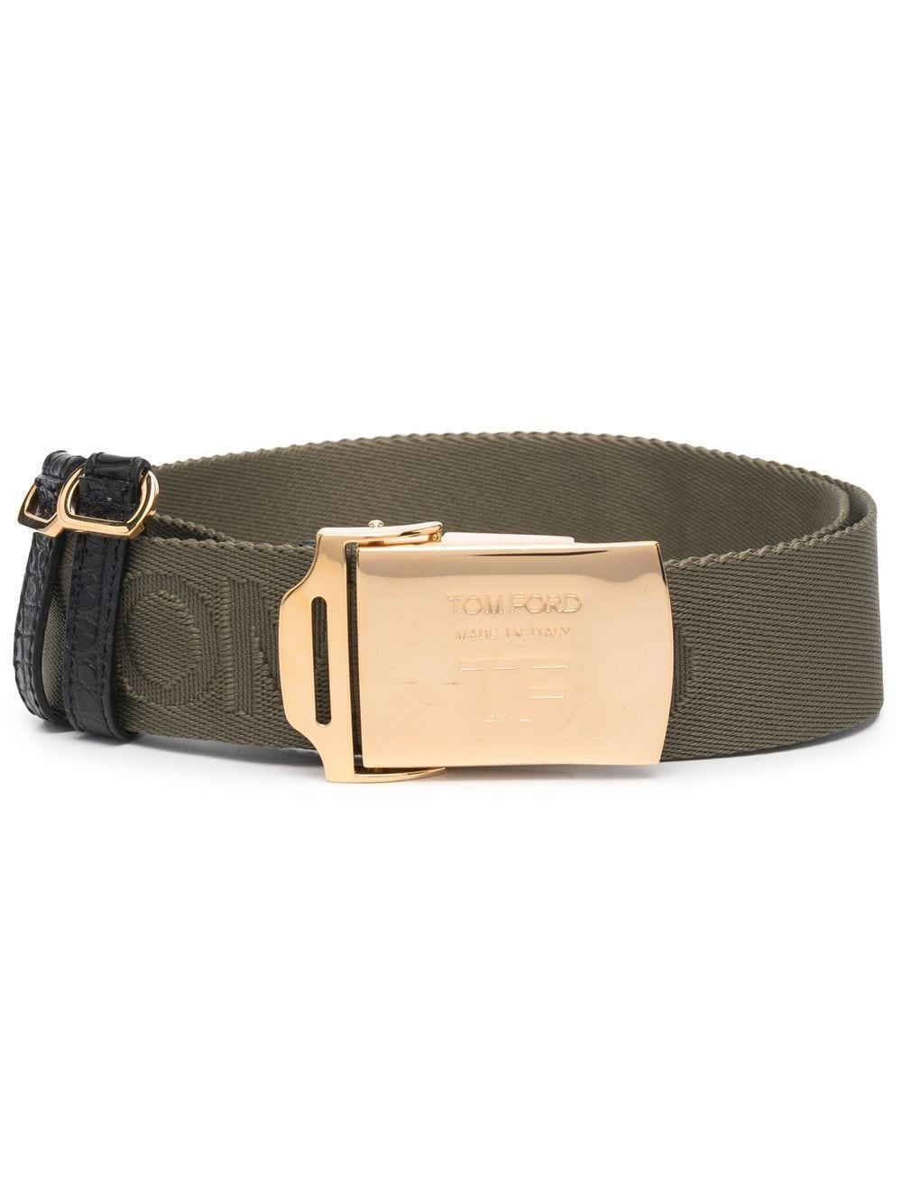 TOM FORD debossed-logo buckle belt - Grey von TOM FORD