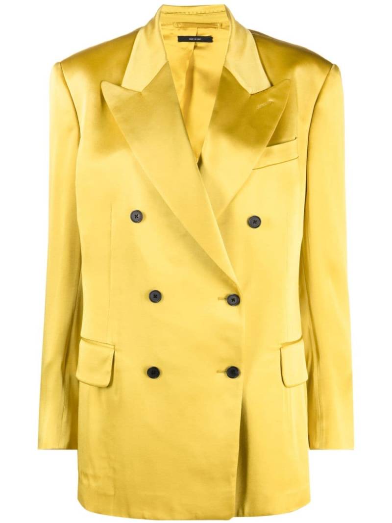 TOM FORD double-breasted satin blazer - Yellow von TOM FORD